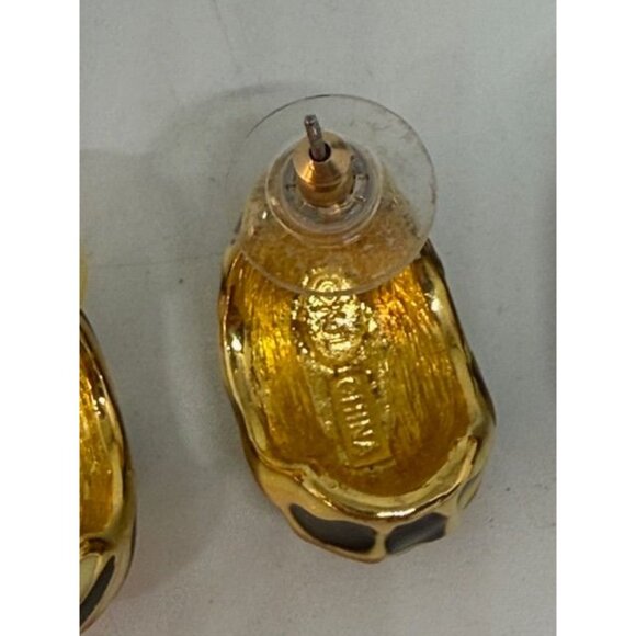 KJL Kenneth Jay Lane (2) Animal Print Earrings for Pierced Ears Tiger/Leopard - Picture 8 of 8